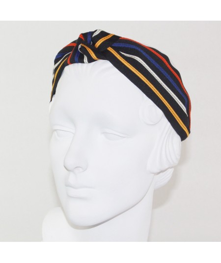 Multi Stripe Grosgrain Center Turban Headband