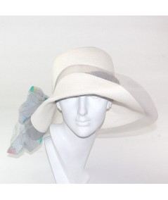 Toyo Straw with Silk Chiffon Band and Bow and Horse Hair Edge