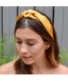 Yellow Gold Satin Turban Headband