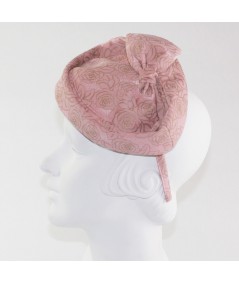 Blush Rose Print with Bow Fascinator