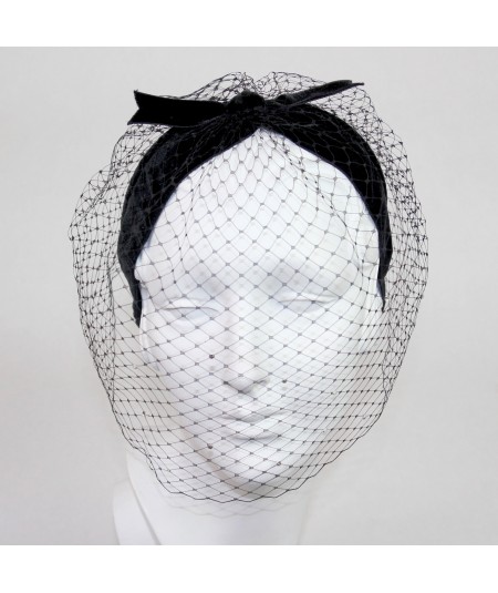 Face Veil with Rhinestones - Black with Crystal