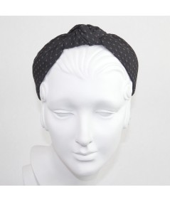 Black Satin Covered Brown Veiling Blair Headband