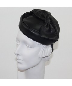 Black Leather Betty Headpiece Fascinator