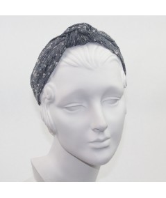 Dior Blue Boucle or Tweed Wool Center Turban Headband