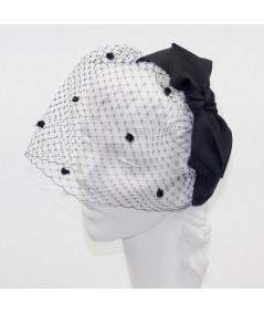 Miss Davis Dotted Face Veil with Grosgrain Bow