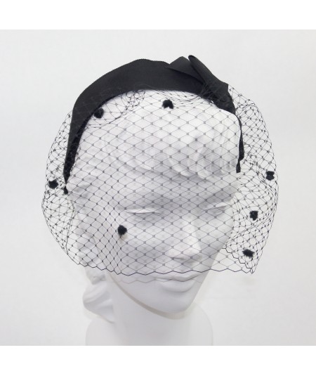 Miss Davis Dotted Face Veil with Grosgrain Bow