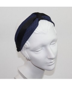 Satin Extra Wide Covered Veiling Headband with Grosgrain Twisted