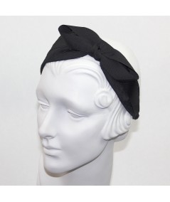 Satin Covered Extra Wide Headband with Side Grosgrain Bow