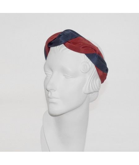Navy Cardinal Bengaline Two Toned Twist Turban Headband