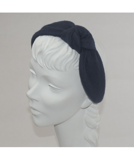 Navy Fleece Side Turban Headband