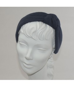 Navy Fleece Side Turban Headband