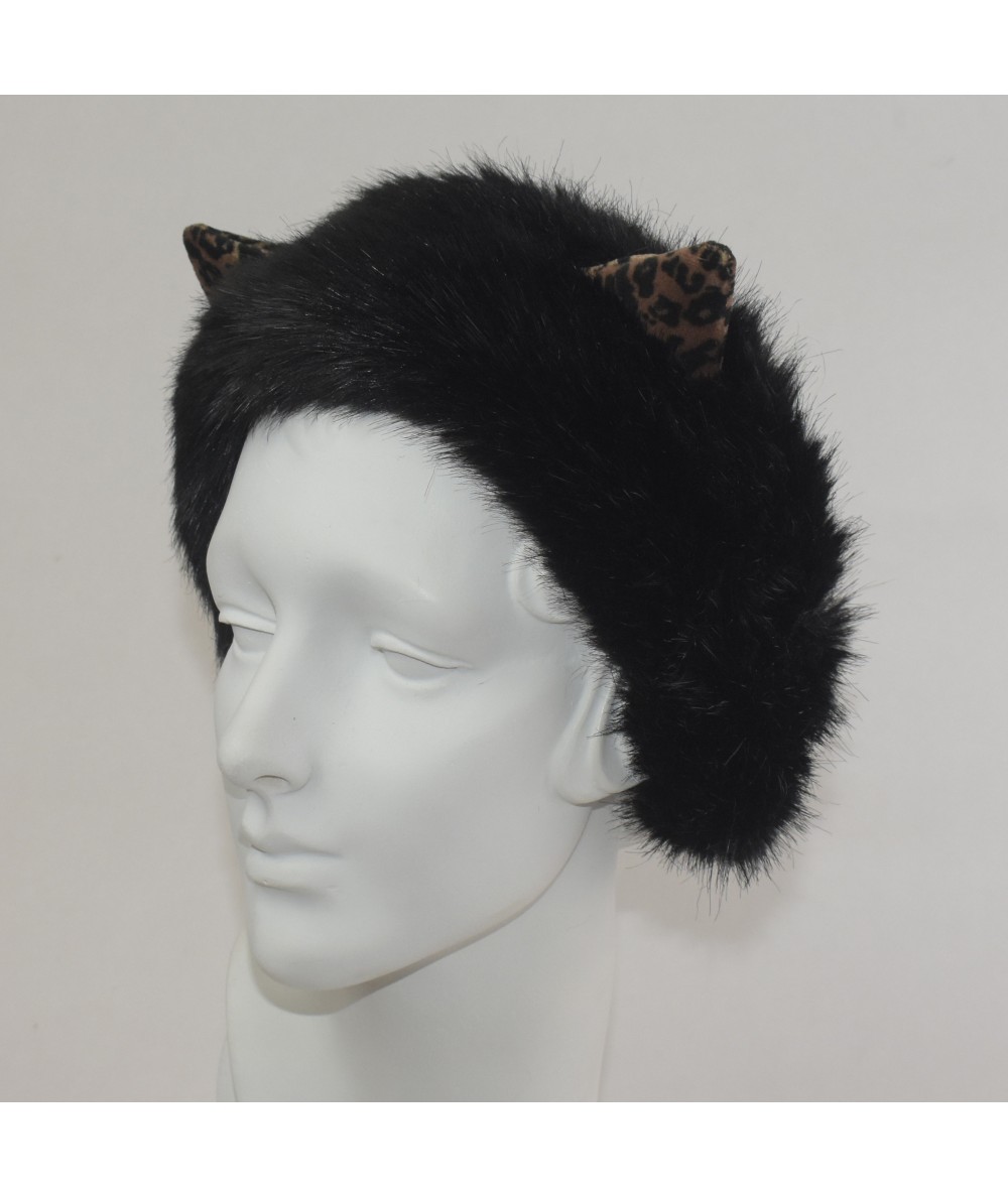 Faux Fur Earmuff with Velvet Animal Print Ears