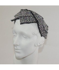 Chelsea Raw Silk Frayed Cross Detail Headband