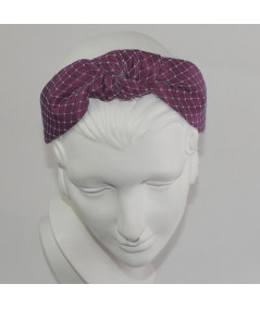 Wine Bengaline Pale Blue Covered Veiling Center Turban Headband
