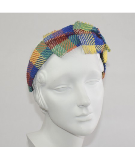 Coney Island  Raw Silk Frayed Cross Detail Headband