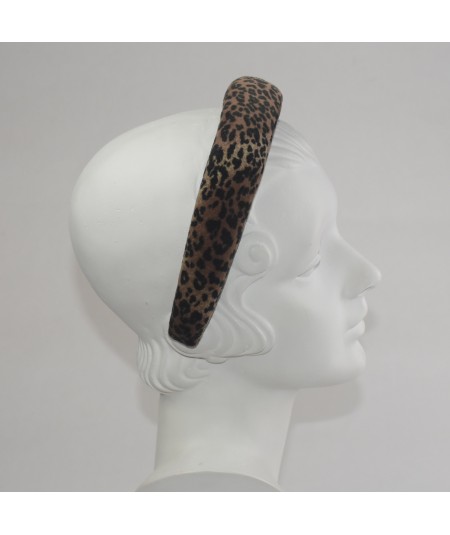 Leopard Velvet Medium Padded Headband