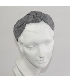 Dark Silver  Linen Blair Turban Headband