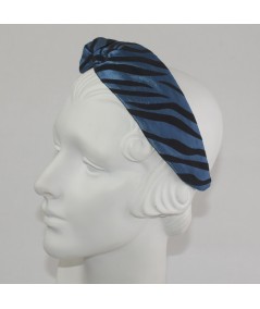 Navy Animal Print Side Turban Headband