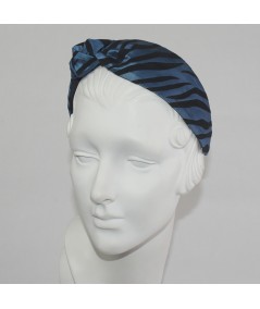 Navy Animal Print Side Turban Headband