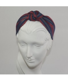 Stripe Silk Print Center Turbann Headband