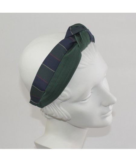 Silk Print Two Tone Center Turban Headband