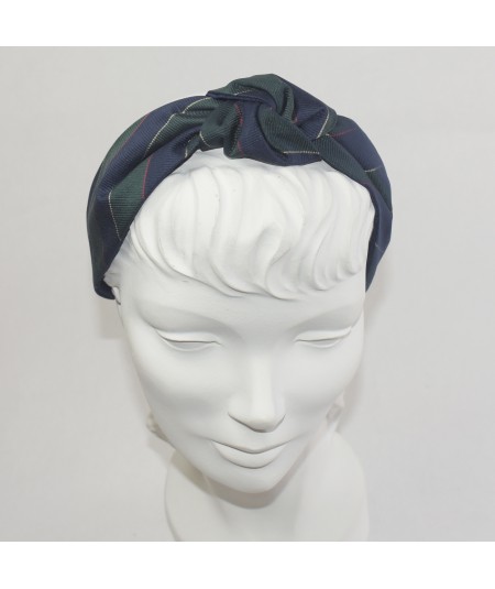 Stripe Silk Print Center Turban Headband
