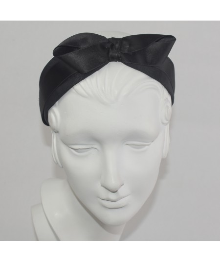 Black Grosgrain with Satin Bow Headband
