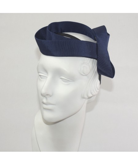 Navy Grosgrain Fabric Zenith Headpiece