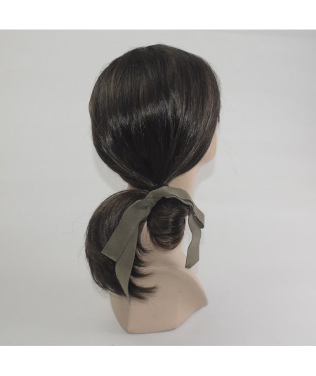 Army Suede Large Bow Pony