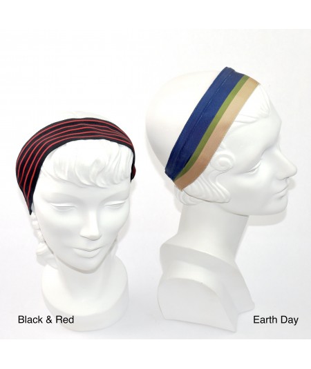 Jennifer Ouellette Retro Stripe Headband - Black & Red, Earth Day
