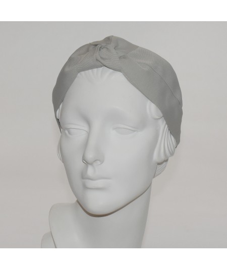 Grey Classic Extra Wide Grosgrain Turban Headband