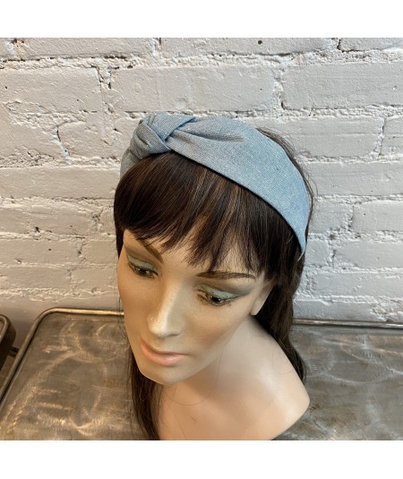 Aqua  Metallic Linen Lana Headband