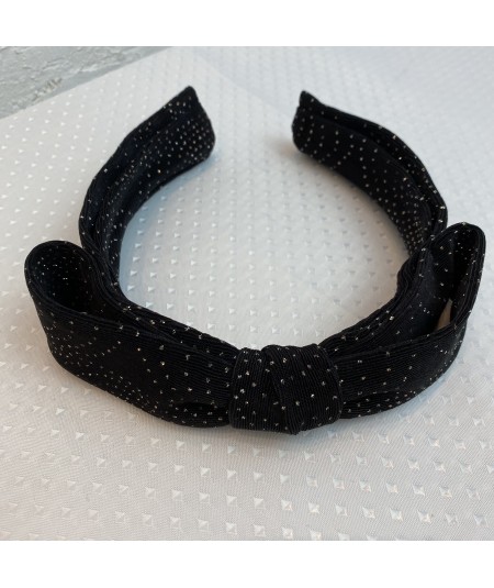 Black Glitter Bow Headband