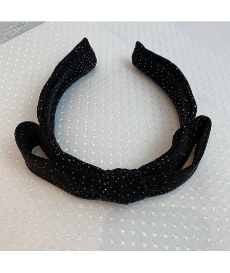 Black Glitter Bow Headband